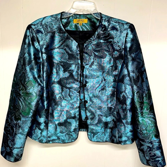 Kasper Metallic Evening Jacket Sz 14 - Picture 1 of 10